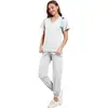 Uniformes de enfermería personalizados hechos de tela de poliéster impresa digitalmente con escote en V, ropa para dentistas, OEM de comercio exterior en lotes pequeños y dropshipping