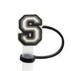 Série de letras pretas transfronteiriça tampa de silicone para poeira de canudo 8/10mm decoração de tampa de poeira de canudo atacado