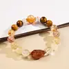 Pulsera de Cristal Súper Siete Tesoros Múltiples Negro Dorado Natural con Cuentas para Niñas Lujo Ligero Alta Gama Pulsera de Cristal Torre Amarilla Estilo Popular Venta al por Mayor