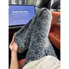 Jeans Masculino Jacquard Estrela Estampa Completa Americana Marca Tendência Novo Design High Street Modelagem Slim Reta Micro Flare Calça Longa