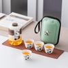 Juego de té de viaje Guochao Panda, traje de una tetera y cuatro tazas, taza exprés, té conmemorativo de Sichuan, regalo de negocios