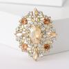 Moda Europeia e Americana Novo Broche Oval de Strass Feminino Palácio Retrô Atmosférico Botão de Xale Casaco Casaco Pin Acessórios