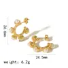 Pendientes de perlas de alta gama de moda pendientes de acero de titanio acero inoxidable chapado en oro de 18 quilates pendientes para mujer pendientes transfronterizos pendientes explosivos