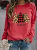 Sudadera holgada informal de cuello redondo con estampado transfronterizo de manga larga para mujer europea y americana de Navidad 2020