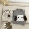 Colete de Tricô Cartoon para Bebê Menino Primavera e Outono, Colete Casual Fofo para Recém-Nascidos, Suéter Soltinho e Versátil Estilo Coreano para Meninos