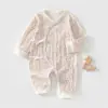 Mono de algodón puro Clase A para bebé recién nacido de 0 a 3 meses, primavera y otoño, algodón puro, sin costuras, cómodo, estilo mariposa, traje de una pieza para gatear