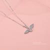 Collar Ganjia S925 de plata esterlina con alas de ángel y circonitas para mujer, con diseño de explosión, cadena para clavícula y cabello.