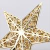 [Suministro Directo de Fábrica] 15 cm Estrella de Cinco Puntas Hueca Decorativa para Fiestas de Navidad y Año Nuevo Accesorios Estrella para la Punta del Árbol de Navidad Dorada y Plateada