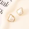 Aretes de Perlas Barrocas Retro con Borlas de Forma Especial para Mujer, Aretes de Rombos con Aguja de Plata, Elegantes y Lujosos