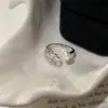 Anillo de pluma dulce y fresco, fresco y simple para mujer, diseño de nicho estilo ins, anillo abierto minimalista y moderno para el dedo índice, de moda
