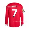 Versão Jogador 2526 Liverpool Pu Uniforme de Futebol Casa e Fora de Manga Longa Wirtz Van Dijk Salah Rota