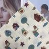 Toalla de baño de algodón de doble capa con estampado de dibujos animados y arrugas para bebé, tela para pijamas infantiles para el hogar