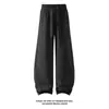 Pantalones Casuales para Hombre Estilo Old Money, Imitación Lino Maillard, Corte Curvo, Ajuste Holgado, Pierna Recta, Pantalones de Pierna Ancha con Caída