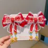 2026 Accesorios para el Cabello Hanfu de Año Nuevo para Niñas Estilo Chino Rojo Festivo Pasador de Año Nuevo Borla Estilo Antiguo para Niñas