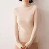 Suéter de cachemira con cuello apilado para mujer, de manga larga, ajustado, para otoño e invierno, nuevo, cómodo, agradable para la piel, combinable, cálido.