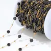 Corrente de Contas Coloridas de Aço Inoxidável Corrente de Cristal de Vidro Acessórios para Joias de Pulseira de Colar DIY Atacado Transfronteiriço