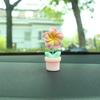 Maceta creativa de huevo con flores, adornos para coche con flores, decoraciones de escritorio con flores bonitas, adornos pequeños de resina para la consola central del coche
