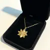 Colgante Medalla Estrella de Ocho Puntas Full Diamante Collar de Acero de Titanio para Mujer con Diseño de Nicho, Lujo Ligero y Sensación de Lujo, Cadena para Clavícula
