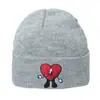 Gorro de punto bordado de Bad Bunny, conejo malo, cantante transfronterizo, gorro de lana cálido de dibujos animados europeo y americano, gorro tipo pea para hombre y mujer