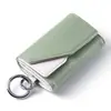 Nuevo Monedero para Llaves de Cuero Texturizado de Moda con Bloques de Color de Amazon, Mini Monedero Portátil de Estilo Japonés para el Hogar