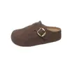 Medias Pantuflas Cerradas de Suela Gruesa Estilo Retro para Mujer, Zapatos sin Cordones para Exteriores, Zapatos Birkenstock, Nuevos Zapatos Individuales Birkenstock Versátiles de Verano para Personas Perezosas