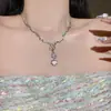Collar de Corazón Dopamina Colorido para Mujer Primavera/Verano 2025, Cadena para Clavícula de Diseño Único, Accesorios de Estilo Dulce y Fresco para Chicas a la Moda