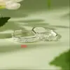 Estoque Disponível de Anéis de Casal Flor de Laranjeira em Prata Pura S999, Anéis de Luxo Ajustáveis para Homens e Mulheres, Simples e Elegantes, Dia dos Namorados