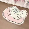 Alfombra de Animales de Dibujos Animados Lindos Alienígena Pasillo Cachemira Sintética Linda Absorbente de Sonido Antideslizante Sala de Estar Dormitorio Alfombra de Mesita de Noche