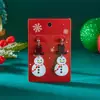 Carnaval de Fiesta de Año Nuevo Europeo y Americano Transfronterizo Pendientes de Navidad Árbol de Navidad de Acrílico de Dibujos Animados Pendientes de Tachuela de Muñeco de Nieve