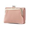 Billetera de Cuero Genuino Transfronteriza para Mujer con Clip Metálico Monedero Protección Antirrobo RFID Cepillado Multitarjeta Tarjetero Clip Corto para Billetes