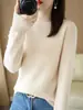 Suéter de punto de cuello alto medio para otoño e invierno para mujer, estilo nuevo, capa base, suéter grueso ajustado, venta al por mayor transfronteriza