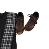 Zapatos de entrenamiento alemanes de cordones estilo retro americano de cuero para mujer, zapatos de carreras, zapatillas casuales versátiles, zapatos estilo Forrest Gump para mujer