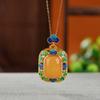 Yilu prata S925 prata esterlina banhado a ouro cera de abelha cloisonne nuvem auspiciosa pingente de diamante de segurança retro moda nacional pingente personalizado