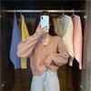 Suéter Corto de Punto Trenzado de Moda para Mujer, Temporada Primavera y Otoño 2026, Cardigan Chaqueta de Punto Holgado Estilo Coreano para Mujer