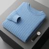 100% lã pura suéter masculino gola redonda solto grosso suéter novo jacquard plus size casual malha base camisa