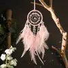 Decoração de parede popular transfronteiriça de apanhador de sonhos, ornamento criativo de sino de vento, decoração de parede feita à mão para quartos de meninas