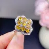Anillo de Zafiro Amarillo Puro Natural Gema Grado 5A Tamaño 3*4mm Plata 925 Artesanía Fina Incrustación Venta Directa de Fábrica
