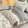 Juego de ropa de cama de cuatro piezas de algodón puro 2025, 100% algodón, diseño lindo de dibujos animados, adecuado para el verano, incluye una funda de edredón y una sábana bajera, ideal para dormitorios de estudiantes, juego de tres piezas