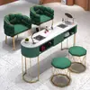 Mesa de Manicura Mesa y Silla Económicas para Salón de Manicura Set Japonés de Lujo Ligero Estación Individual/Doble con Aspiradora Integrada
