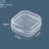 Caixa Plástica Transparente Quadrada Pequena Caixa de Protetores Auriculares Caixa de Embalagem Mini para Manicure Caixa de Peças Caixa de Armazenamento para Papelaria Caixa Quadrada Pequena