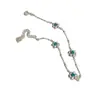 Pulsera de Flor de Turquesa Azul de Plata S925 Ouni Han para Niñas, Dulce, Exquisita, Sencilla, Estilo Ins, Joyería de Diseño de Nicho