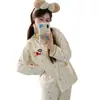 Pijama de Maternidad con Almohadillas para Pezones para Dulces Futuras Mamás, Ropa de Casa de Algodón de Seda Helada de Primavera para Maternidad y Posparto
