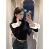 Nova Camisa Base Feminina Gola Alta Meio-Gola Outono/Inverno 2026, Elegante e Única, Modelagem Justa, Versátil, Fashion, Estilosa, Manga Longa