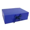 Caja Plegable de una Pieza con Lazo Disponible, Caja de Regalo de Empaque Portátil con Tapa abatible y Cierre magnético, Caja Vacía para Regalo de Cumpleaños, Caja de Papel