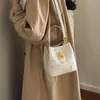 Bolso Pequeño Transfronterizo Estilo Nuevo para Mujer 2026 Bolso de Mano de Dibujos Animados de Moda Bolso Cubo Versátil Elegante con Textura Bolso de Hombro Cruzado