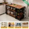 Estante de almacenamiento para cocina, cesta multifuncional para verduras, encimera de corte, estante de almacenamiento para microondas y utensilios de cocina, gabinete lateral, mesa multicapa