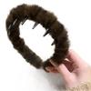 Backwear ~ Elegante Leopard Hair Hoop Feminino 2024 Novo Outono e Inverno Pelúcia Lavagem Facial Pressão Hair Hoop High Cranial Top Hair Card