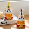 Dispensador de Jabón Bomba Botella Danza del León Guochao Desinfectante de Manos Decoración para Lavabo de Baño Botella de Gel de Ducha Loción