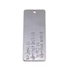 50x20x1.6mm 10.2g Colgante Pequeño de Plata Antigua Placa con Nombre en Inglés Valiente Fuerte
