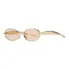 Gafas de sol tipo aviador unisex con un toque de alta gama, Gafas de sol redondas transfronterizas para mujer con montura de metal, Gafas de moda